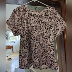 Melloday - Sz S - Pink and Black Patterned Women's Top